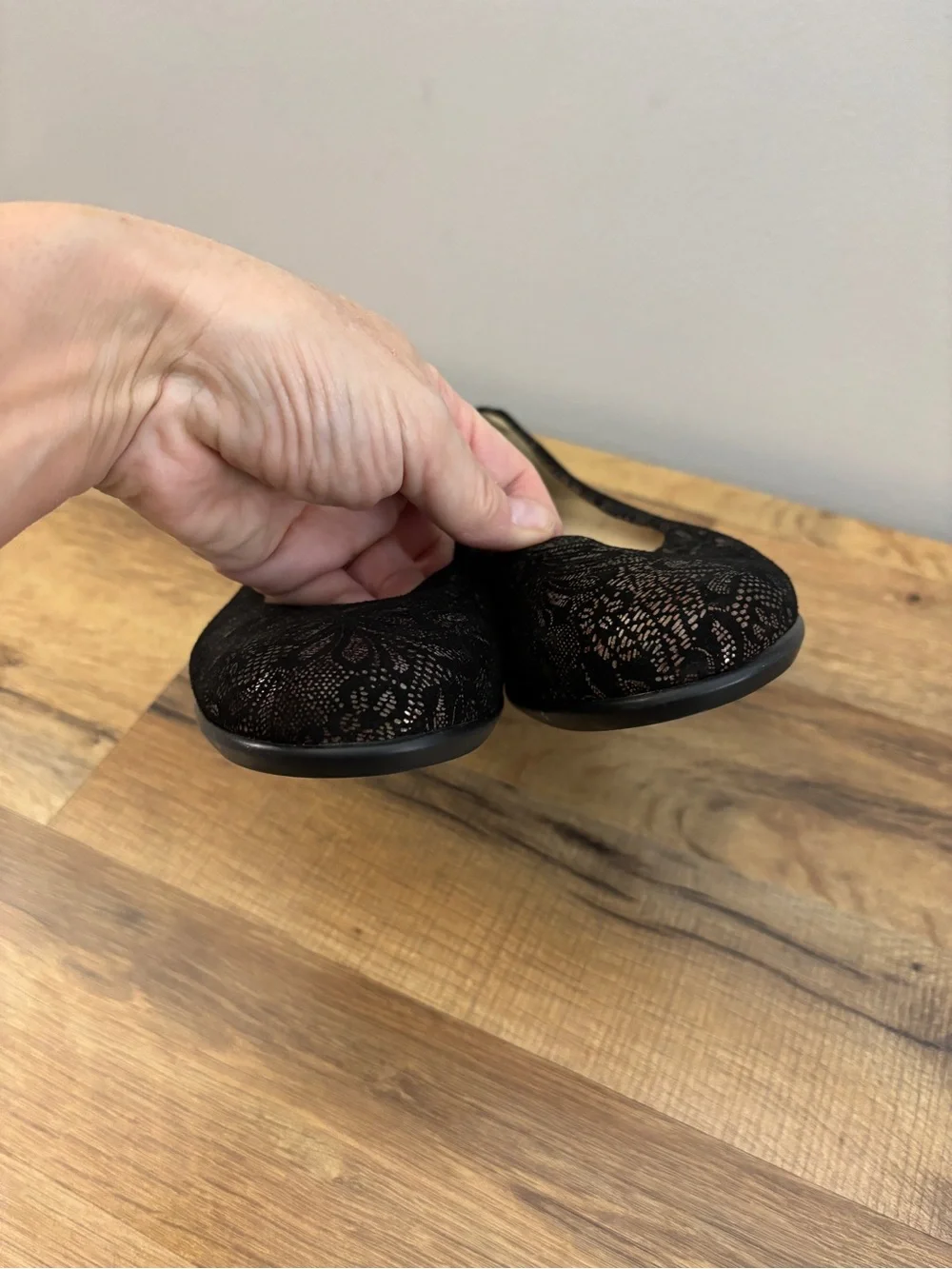 SAS Scenic Ballet Flat Shoes Black Lace Women’s